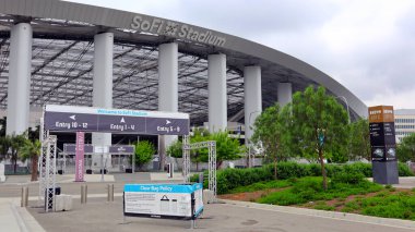 Inglewood (Los Angeles), Kaliforniya 10 Haziran 2023: SoFi Stadyumu, Spor ve Eğlence Stadyumu 1001 Inglewood Stadyumu 'nda yer almaktadır.