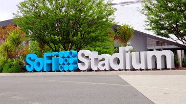 Inglewood (Los Angeles), Kaliforniya 10 Haziran 2023: SoFi Stadyumu, Spor ve Eğlence Stadyumu 1001 Inglewood Stadyumu 'nda yer almaktadır.