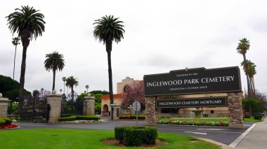 Inglewood (Los Angeles), Kaliforniya 10 Haziran 2023: Inglewood Park Mezarlığı ve Morgu