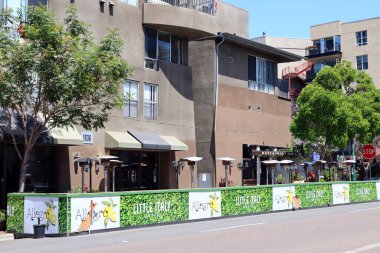 SAN DIEGO, California 30 Haziran 2023: San Diego Küçük İtalya, Tarihi Şehir Mahallesi