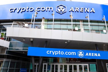 Los Angeles, Kaliforniya 8 Haziran 2023: crypto.com Arena (Staples Center olarak bilinir), Los Angeles şehir merkezindeki kapalı spor ve eğlence merkezi.