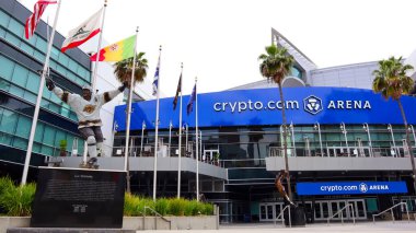 Los Angeles, Kaliforniya 8 Haziran 2023: crypto.com Arena (Staples Center olarak bilinir), Los Angeles şehir merkezindeki kapalı spor ve eğlence merkezi.