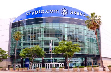 Los Angeles, Kaliforniya 8 Haziran 2023: crypto.com Arena (Staples Center olarak bilinir), Los Angeles şehir merkezindeki kapalı spor ve eğlence merkezi.