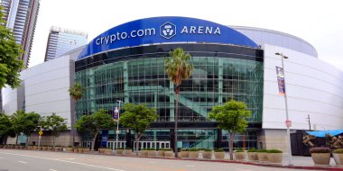 Los Angeles, Kaliforniya 8 Haziran 2023: crypto.com Arena (Staples Center olarak bilinir), Los Angeles şehir merkezindeki kapalı spor ve eğlence merkezi.
