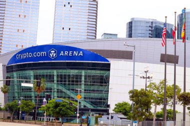 Los Angeles, Kaliforniya 8 Haziran 2023: crypto.com Arena (Staples Center olarak bilinir), Los Angeles şehir merkezindeki kapalı spor ve eğlence merkezi.