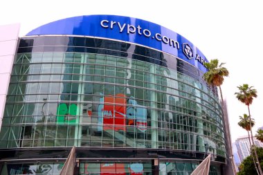 Los Angeles, Kaliforniya 8 Haziran 2023: crypto.com Arena (Staples Center olarak bilinir), Los Angeles şehir merkezindeki kapalı spor ve eğlence merkezi.