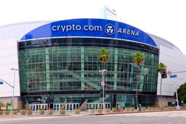 Los Angeles, Kaliforniya 8 Haziran 2023: crypto.com Arena (Staples Center olarak bilinir), Los Angeles şehir merkezindeki kapalı spor ve eğlence merkezi.