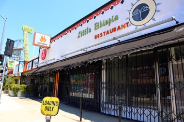 Los Angeles, Kaliforniya 4 Temmuz 2023: Küçük ETHIOPIA Los Angeles şehrinin bir mahallesi