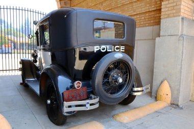 Los Angeles, Kaliforniya 5 Temmuz 2023: Los Angeles Polis Müzesi 'nde polis araçları sergisi, Los Angeles Polis Departmanı' nın zengin tarihine adanmıştır.