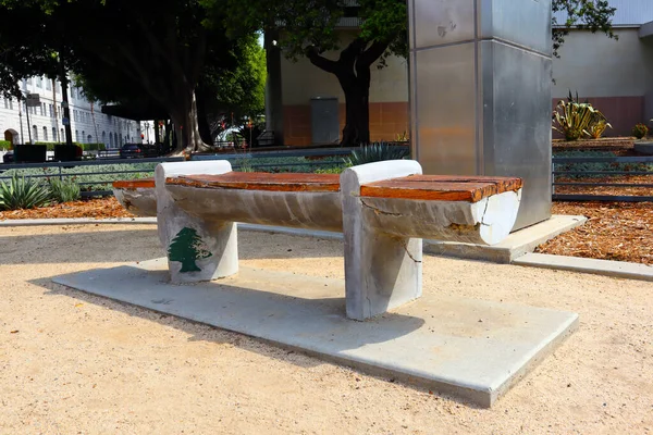 Los Angeles California September 2023 Beirut Benches Los Angeles Civic — Stock Photo, Image