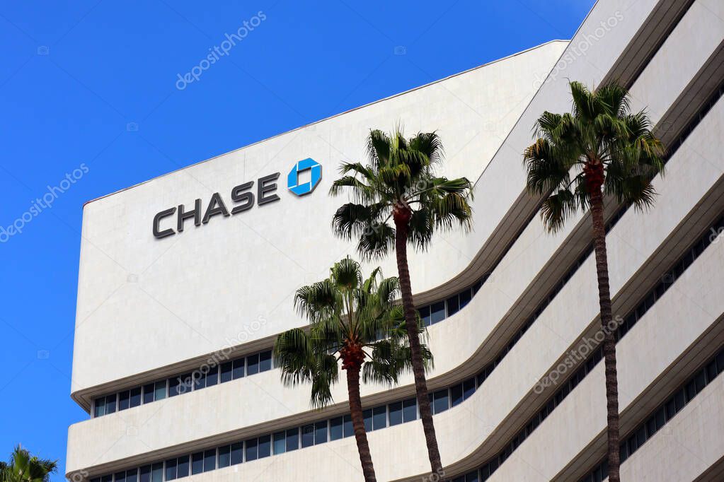 Beverly Hills, California - September 28, 2023: CHASE BANK American multinational investment Bank, deposit account and Financial Services