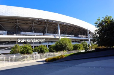 Inglewood (Los Angeles), Kaliforniya 6 Kasım 2023: SoFi Stadyumu, Spor ve Eğlence Stadyumu 1001 Inglewood Stadyumu 'nda yer almaktadır.