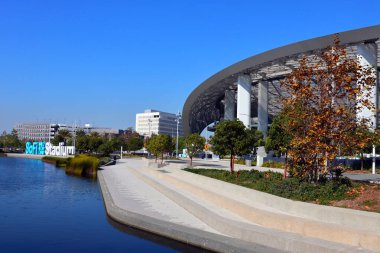 Inglewood (Los Angeles), Kaliforniya 6 Kasım 2023: SoFi Stadyumu, Spor ve Eğlence Stadyumu 1001 Inglewood Stadyumu 'nda yer almaktadır.