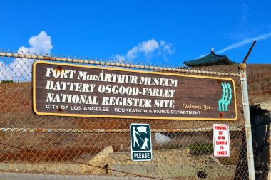 Los Angeles (San Pedro bölgesi), Kaliforniya 7 Kasım 2023: Fort MacArthur Müzesi Fort MacArthur tarihinin korunması ve yorumlanması için adanmıştır. 