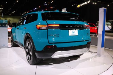 Los Angeles, Kaliforniya 17 Kasım 2023: 2023 Los Angeles Otomobil Fuarı 'nda HONDA PROLOGUE ELITE AWD. Los Angeles Otomobil Fuarı Kuzey Amerika 'daki en büyük otomobil fuarlarından biridir.
