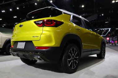 Los Angeles, Kaliforniya 17 Kasım 2023: 2023 Los Angeles Otomobil Fuarı 'nda CHEVROlet TRABLAZER Aktivitesi. Los Angeles Otomobil Fuarı Kuzey Amerika 'daki en büyük otomobil fuarlarından biridir.
