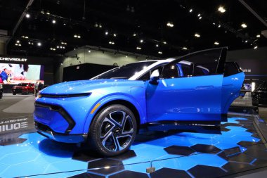 Los Angeles, Kaliforniya 17 Kasım 2023 CHEVROlet QUINOX AWD Elektrik 2023 Los Angeles Otomobil Fuarı. Los Angeles Otomobil Fuarı Kuzey Amerika 'daki en büyük otomobil fuarlarından biridir.