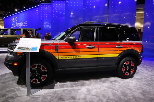 stock image Los Angeles, California  November 17, 2023: FORD BRONCO Sport Free Wheeling at 2023 Los Angeles Auto Show. The LA Auto Show is one of major auto shows in North America