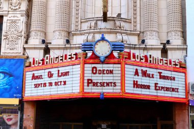 Los Angeles, California  October 11, 2023: LOS ANGELES Theatre, historic Theatre at 615 S. Broadway in the historic Broadway Theater District in Downtown Los Angeles