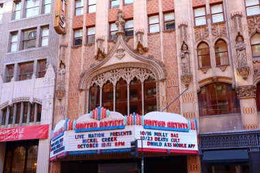 Los Angeles, California  October 11, 2023: UNITED ARTISTS Theatre, historic Theatre at 921 S. Broadway in the historic Broadway Theater District in Downtown Los Angeles