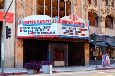 Los Angeles, California  October 11, 2023: UNITED ARTISTS Theatre, historic Theatre at 921 S. Broadway in the historic Broadway Theater District in Downtown Los Angeles