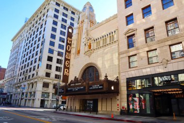Los Angeles, California  October 11, 2023: TOWER Theatre, historic Theatre at 802 S. Broadway in the historic Broadway Theater District in Downtown Los Angeles
