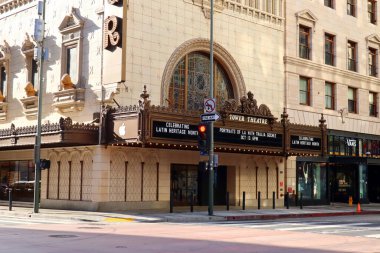 Los Angeles, California  October 11, 2023: TOWER Theatre, historic Theatre at 802 S. Broadway in the historic Broadway Theater District in Downtown Los Angeles