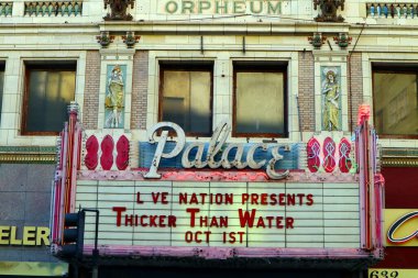 Los Angeles, California  October 11, 2023: PALACE Theatre, historic Theatre at 630 S. Broadway in the historic Broadway Theater District in Downtown Los Angeles