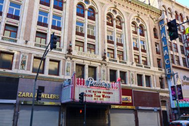 Los Angeles, California  October 11, 2023: PALACE Theatre, historic Theatre at 630 S. Broadway in the historic Broadway Theater District in Downtown Los Angeles