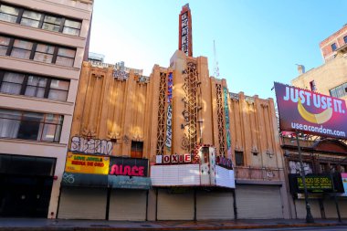 Los Angeles, California  October 11, 2023: ROXIE Theatre, historic Theatre at 518 S. Broadway in the historic Broadway Theater District in Downtown Los Angeles