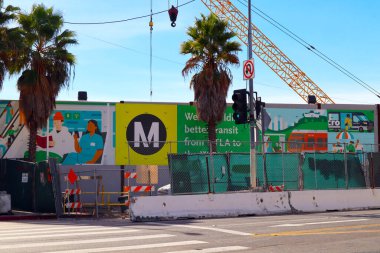Los Angeles, California  December 10, 2023: view of Wilshire-Fairfax Metro D Line extension under construction, slated to open in 2025