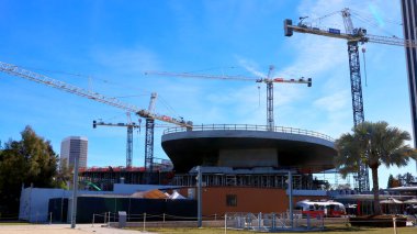 Los Angeles, Kaliforniya 10 Aralık 2023 LACMA Los Angeles Sanat Genişleme Müzesi yapım aşamasında. Proje mimar Peter Zumthor ve inşaat Clark İnşaat Grubu.