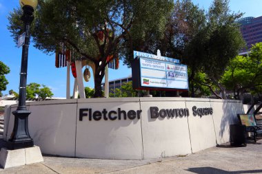 Los Angeles, Kaliforniya 10 Ekim 2023 Los Angeles Alışveriş Merkezi Fletcher Brown Meydanı, Los Angeles 