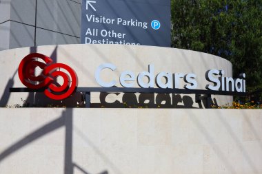 Los Angeles, California - October 12, 2023: Cedars-Sinai Medical Center on Wilshire Blvd and La Cinega Blvd clipart