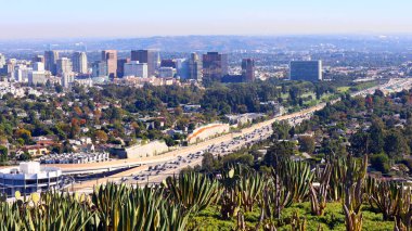 Los Angeles, Kaliforniya 2 Kasım 2023: The Getty Center Museum, South Promontory 'de Kaktüs Garden 