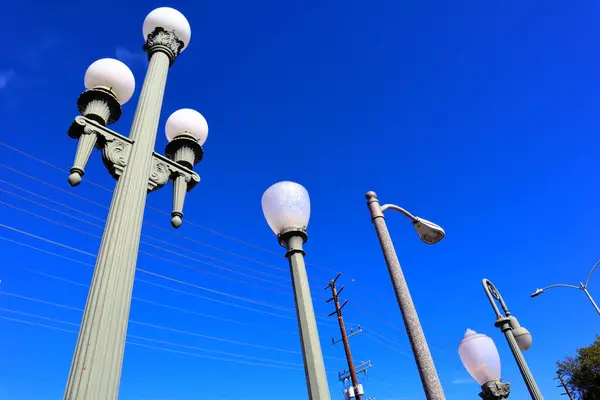 stock image Los Angeles, California  November 22, 2023: Public Art VERMONICA a street lighting sculpture by artist Sheila Klein located at on Santa Monica Boulevard at Lyman Place