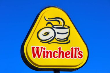 Los Angeles, California - 5 Ekim 2023 Winchell 's Donut House tabelası, Uluslararası Çörek Şirketi, Sıcak ve Taze Donutların Evi 