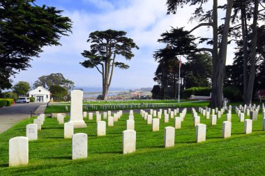 San Francisco, California - October 24, 2023: San Francisco National Cemetery in Presidio Park clipart