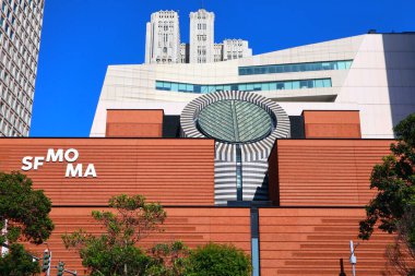 San Francisco, California - 23 Ekim 2023 San Francisco Modern Sanatlar Müzesi 1513. Cadde, San Francisco