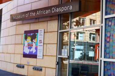 San Francisco, California - 23 Ekim 2023: MoAD Afrika Diasporası Müzesi 685 Mission St, San Francisco