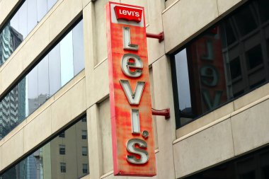 San Francisco, Kaliforniya - 20 Ekim 2023 - Japon Mahallesi Levis Tabelası, San Francisco 'nun Batı Bölgesi' nde yer alan bir mahalledir.