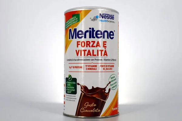 Rom Italien Februari 2024 Meritene Nestlé Hälsovetenskap Protein Vitamin Och — Stockfoto