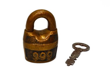 Philadelphia, ABD - 27 Mart 2024: Antik 1890 'lar Brass İskandinav 999 Padlock Miller Lock Company, Philadelphia - ABD