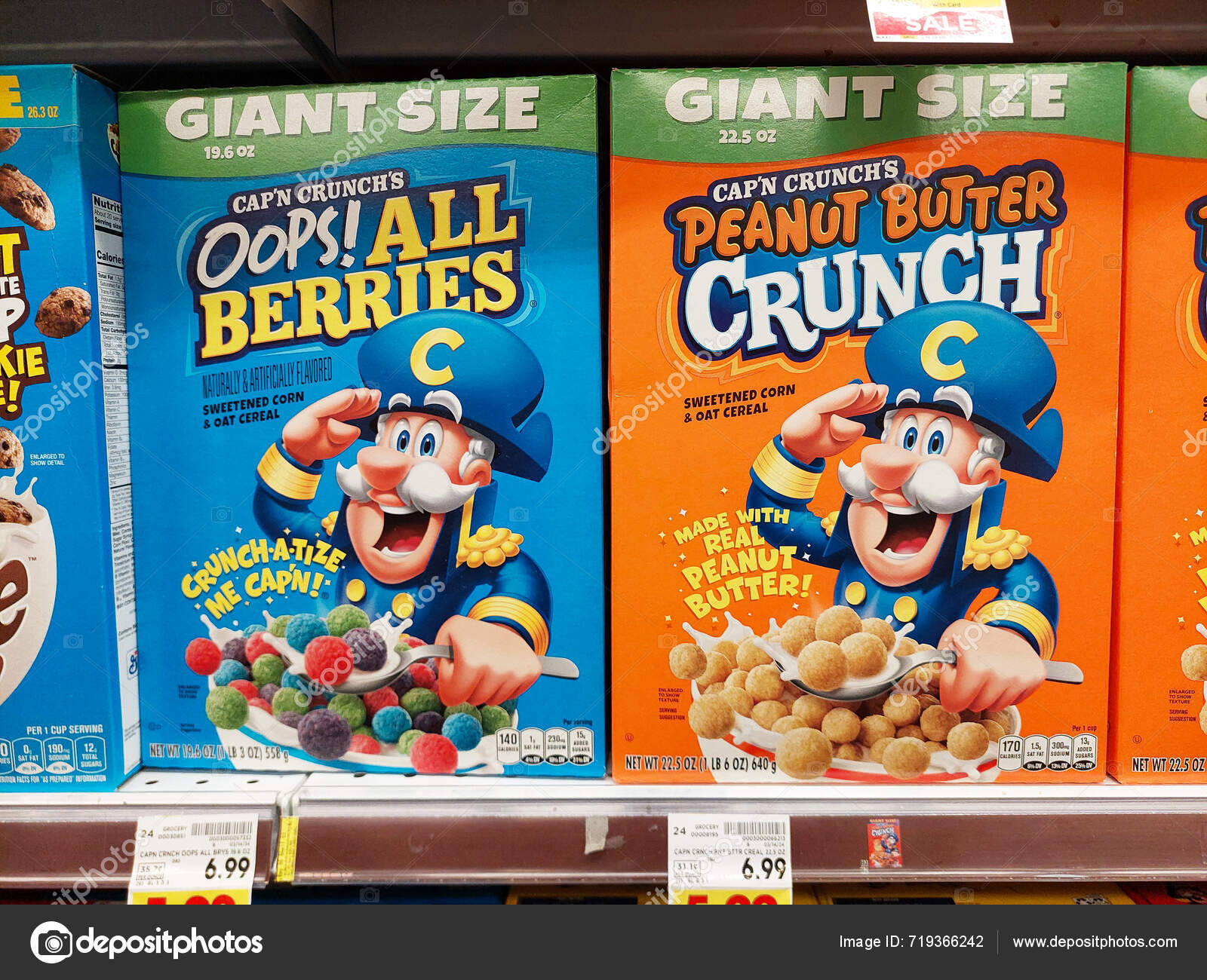 Los Angeles California May 2024 Cap'n Crunch Cereals Shelf Supermarket — Stock Editorial Photo