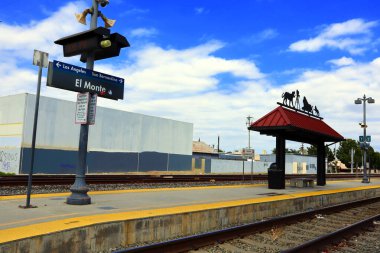 El Monte, LA County, California  May 25, 2024: El Monte Metrolink Train Station clipart