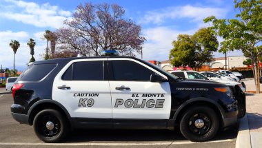 El Monte, LA County, California - 25 Mayıs 2024: El Monte Polis Aracı