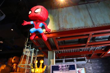 Hollywood, California - July 16, 2024: Interior view of FUNKO Hollywood Store at 6201 Hollywood Blvd. Funko is an American company that collectibles manufactures, known for its licensed vinyl figurine  clipart