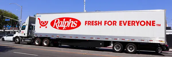 stock image West Hollywood, California - July 8, 2024: Ralphs Grocery Store Truck. Ralphs is an American supermarket chain