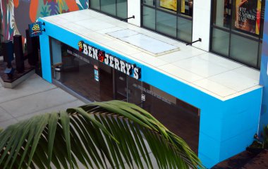 Hollywood, Los Angeles, California - July 20, 2024: BEN and JERRY'S American company of manufactures ice cream, frozen yogurt, and sorbet clipart