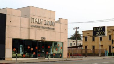 Los Angeles, California - July 20, 2024: ITALY 2000 Imported fine furniture. Contemporary modern Italian Furniture Store located at 755 N La Brea Ave, Los Angeles clipart